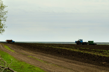 tractor in field