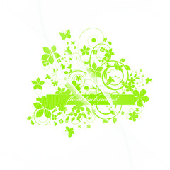 abstract floral background with butterflies