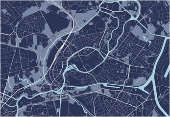 map of the city of Strasbourg, France