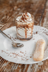 Classic tiramisu dessert