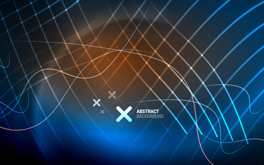 Abstract background - blue neon line design for Wallpaper, Banner, Background, Card, Book Illustration, landing page