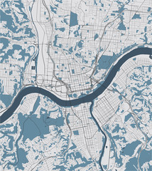 map of the city of Cincinnati, State Ohio, USA, , and is the government seat of Hamilton County
