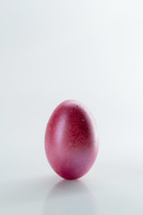 pink easter egg on a white background. easter decoration. colored eggs.