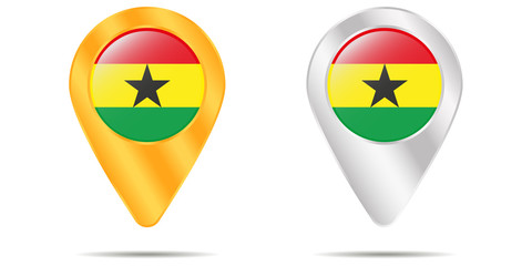 Map of pins with flag of Sri Lanka. On a white background