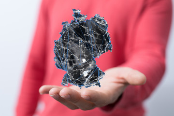 3D map of Germany. Map of Germany land
