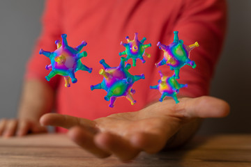 Coronavirus abstract background. Medical Genetics Bacteriological Microorganism..