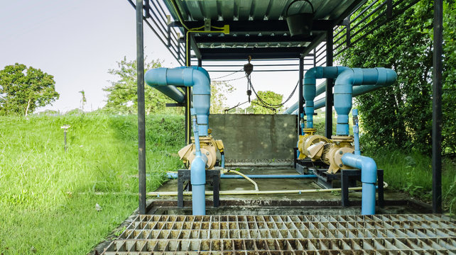 Water pump station and pipeline for the village, Water supply system