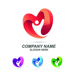 Fototapeta premium Love Health Care Logo Design