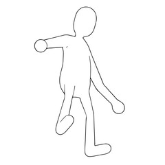 sketch of a human character with different view on a white background vector