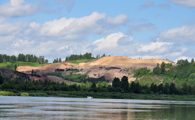 landscape with river and clouds