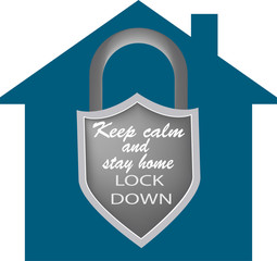 home lockdown icon or symbol, Design Vector,