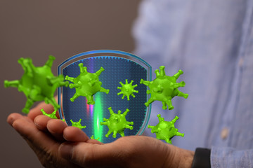 epidemic coronavirus 2019-nCoV 3d protection.