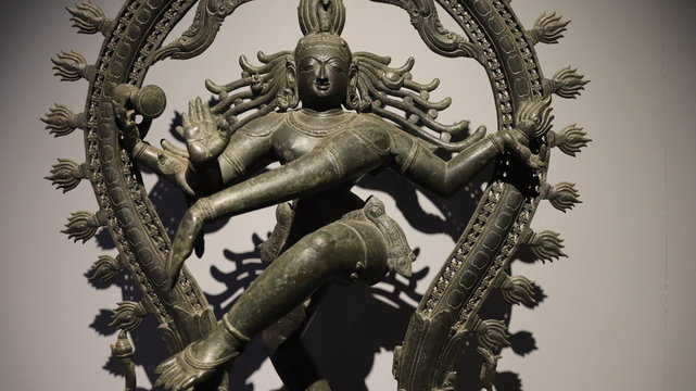 Mumbai, Maharastra/India- April 02 2020: Statue of the dancing Shankar Nataraja- Hindu God of the end.