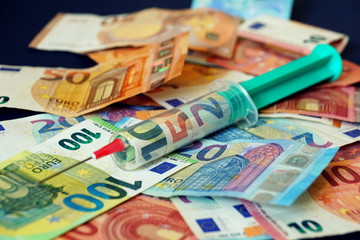 Concept of a euro cash injection