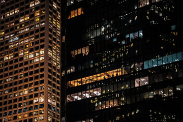 Fototapeta na wymiar modern office buildings at night, cityscape