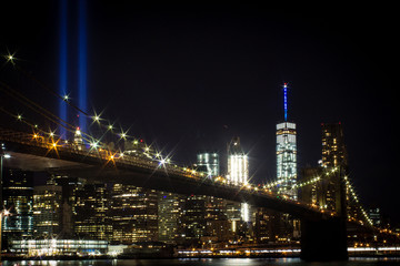 Freedom Tower behind bridge