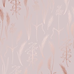 Elegant floral pattern. Rose gold.