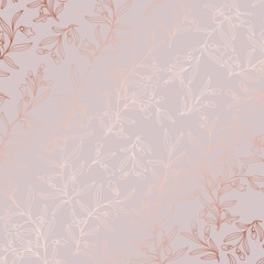 Elegant floral pattern. Rose gold.
