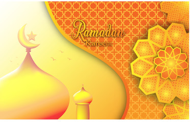 The atmosphere before breaking the fast in the month of Ramadan Vector background EPS 10