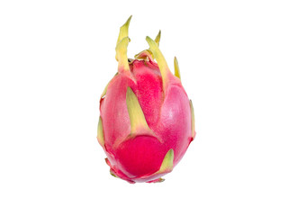 The fresh dragon fruit on isolated white background is a fruit that is highly beneficial to the body