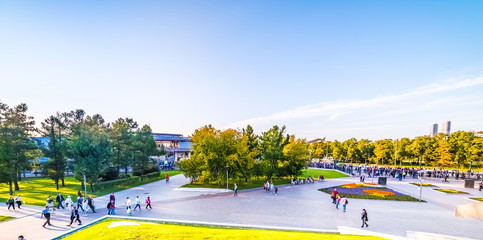 view of the Moscow monorail transport system.City the Moscow