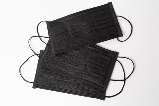 Black facemask for protection 