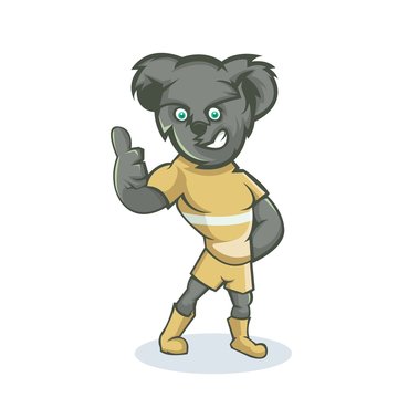 Koala cartoon mascot design illustration
