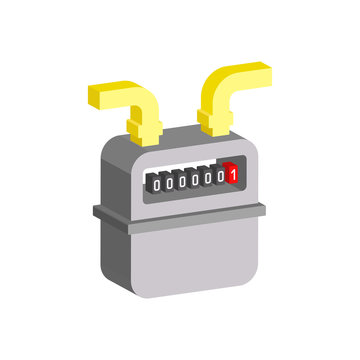 Gas Meter  Icon.3d Vector Illustration And Isometric View.	