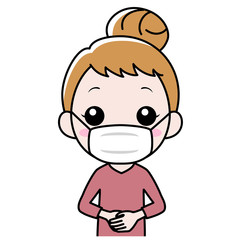 感染症対策でマスクをした女性