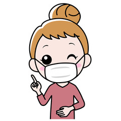 感染症対策でマスクをした女性