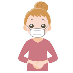 感染症対策でマスクをした女性