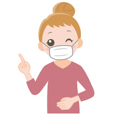 感染症対策でマスクをした女性