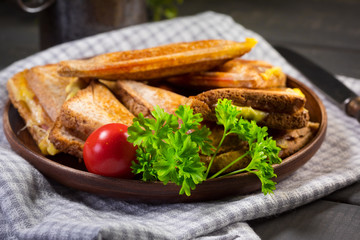 Grilled cheese sandwich.