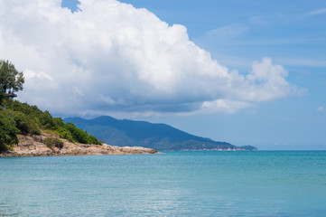 Sandy beach at Thongson Bay, Koh Samui island in Thailand