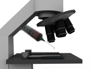 3d rendering virus testing Microscope 
