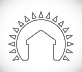 house inside sun icon