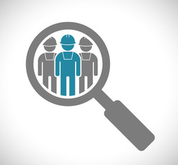 workers in zoom glass