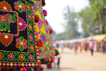 selective focus on a beautifully hand loomed piece of clothe. 