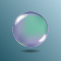 Empty snow globe. Realistic transparent glass sphere vector illustration.Transparent soap or water bubbles.