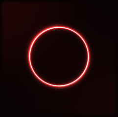 Neon circle on a dark background.For banner and advertising