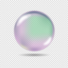 Transparent glas. Water soap bubble, shiny glossy  realistic design element.