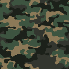 Camouflage green classic . Military pattern. Modern vector design