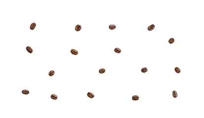 Close up of coffee beans. Isolated on a white background