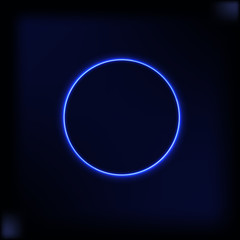 Neon circle on a dark background.For banner and advertising