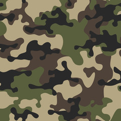 Camouflage classic seamless.For hunting and fishing. Camo. Print