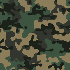 Camouflage green. Military pattern. Print. Vector