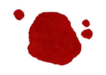Watercolor on white background. The red color down to texture paper or blood drop on the paper.