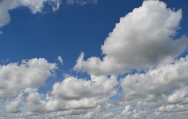 Sky with clouds on the river bank
