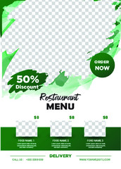 Food Flyer Template. Fresh Composition. Vector