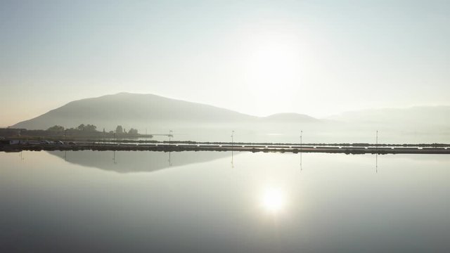 aerial shot in lefkas city of greece